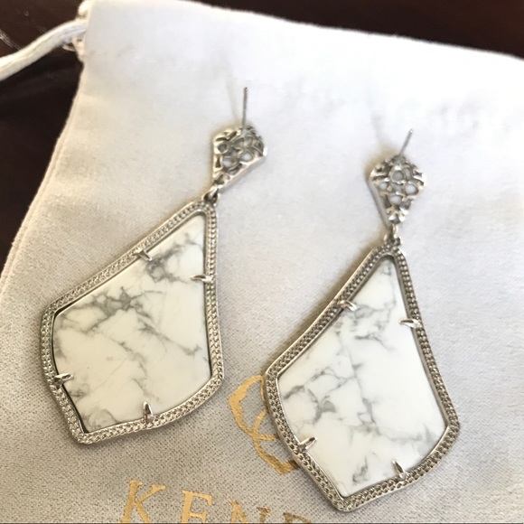 KS Silver Howlite Alexis Earrings - Picture 4 of 5